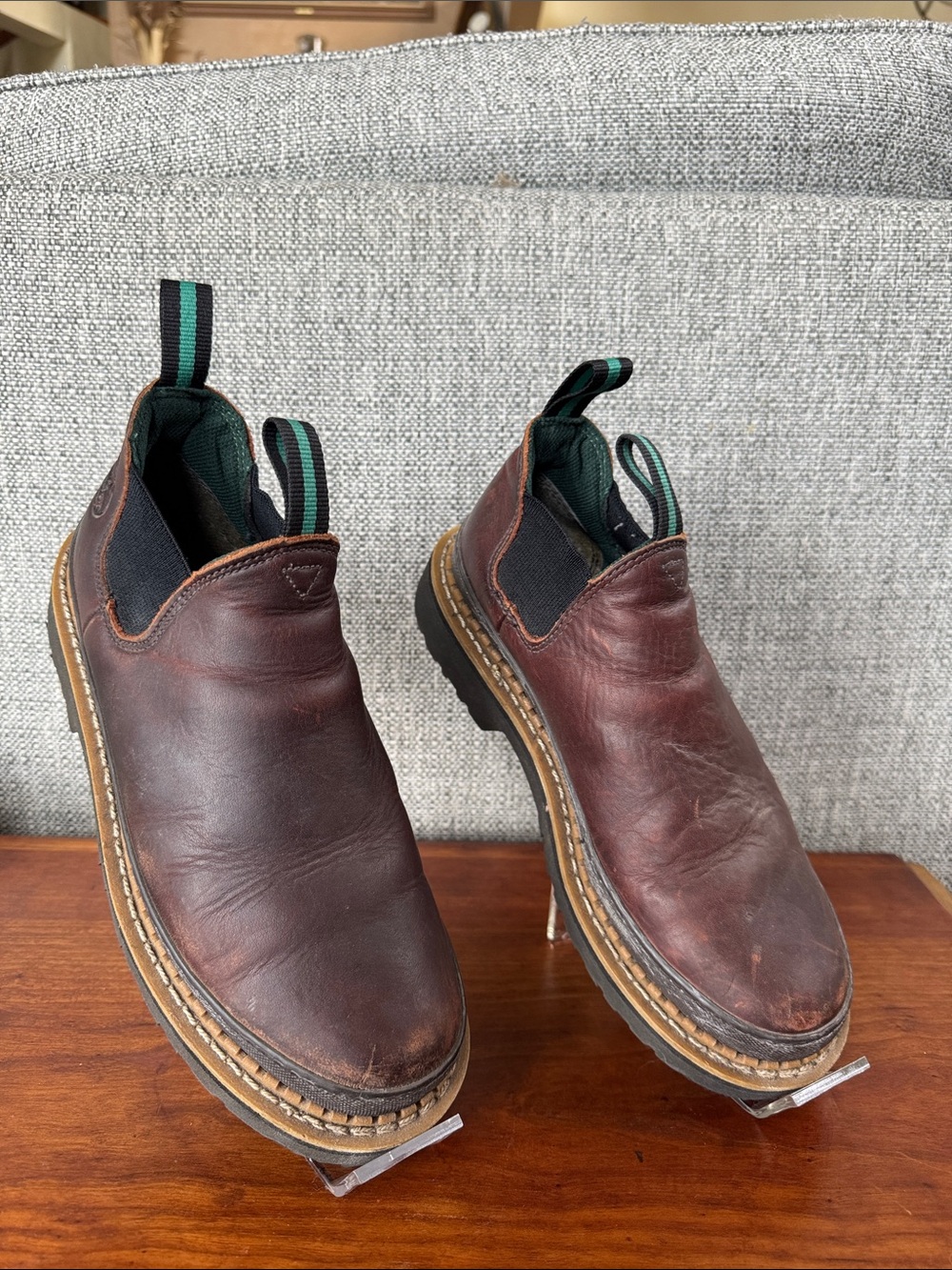 Georgia Boot Men's Brown Leather Slip-On Romeo Slip On Work Shoes Size 7.5